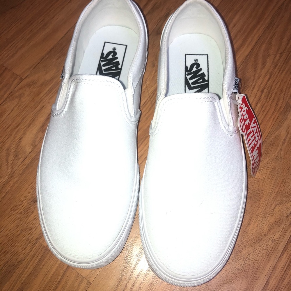 BRAND NEW slip on white vans